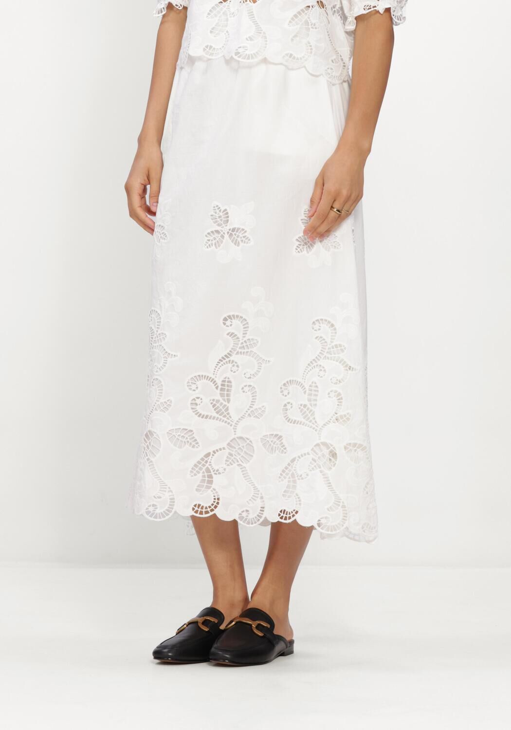 NEO NOIR YARA LONG EMB SKIRT Jupes en blanc - large