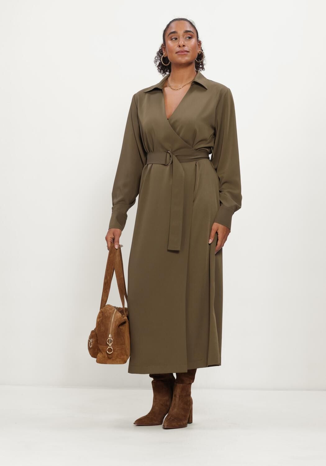 LINA LOCCHI Robe midi LL-BELINDA en vert - large