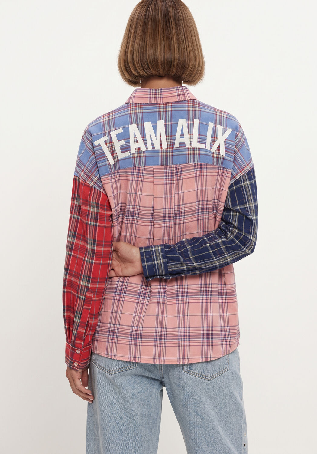 ALIX THE LABEL LADIES WOVEN CHECK MIX BLOUSE Blouses en multicolore - large