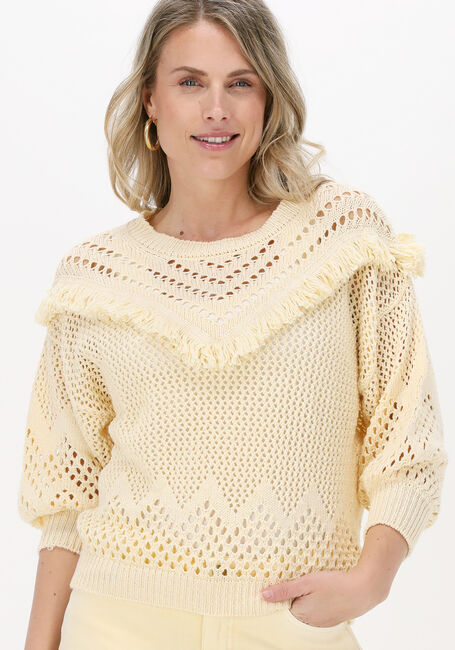 Gele SUMMUM Trui FRINGE SWEATER COTTON ACRYLIC - large