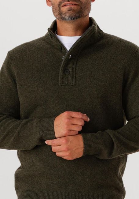 Donkergroene BARBOUR Trui ESSENTIAL PATCH HALF ZIP KNITTED JUMPER - large