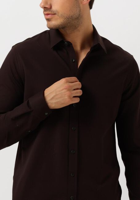 CAST IRON Chemise décontracté LONG SLEEVE SHIRT TWILL JERSEY 2 TONE en marron - large