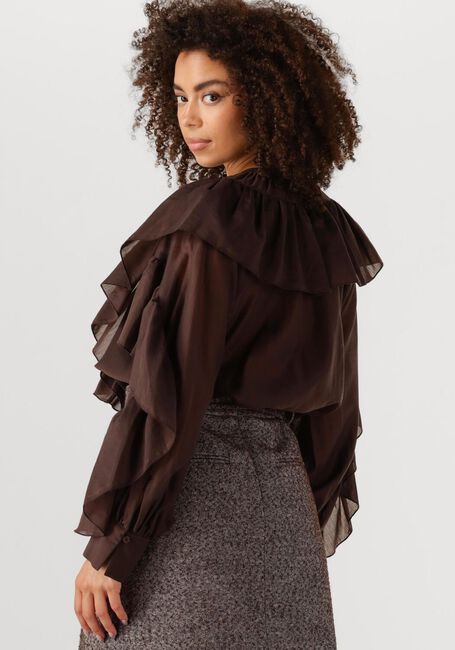 SECOND FEMALE FRIA FRILL BLOUSE Blouses en marron - large