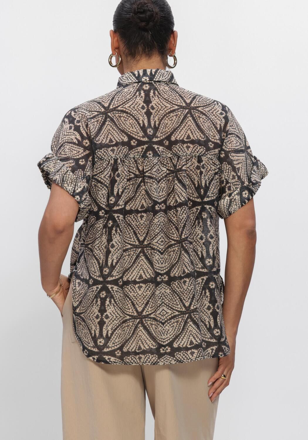 Zwarte SUMMUM  BLOUSE ETHNIC PRINT - large