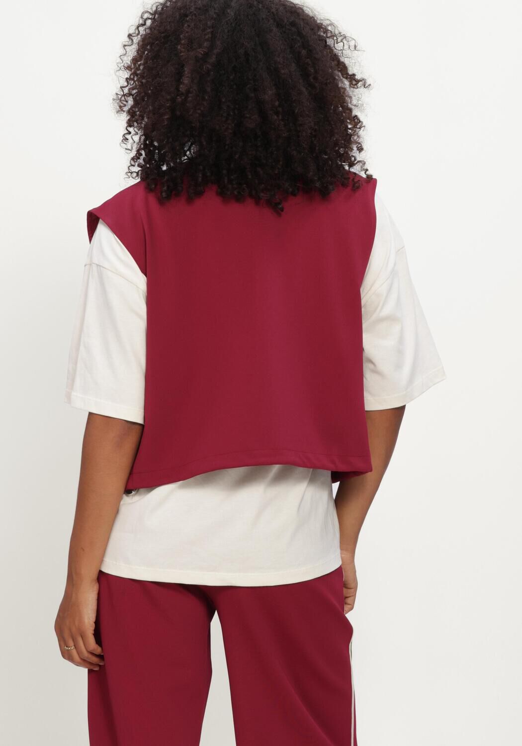 POM AMSTERDAM Gilet GAYA BURGUNDY RED Bordeaux - large