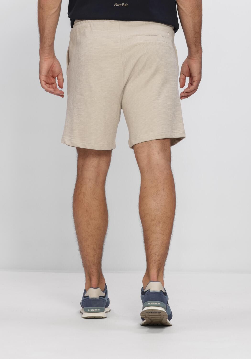 Beige PURE PATH Korte broek STRUCTURE SWEAT SHORTS - large