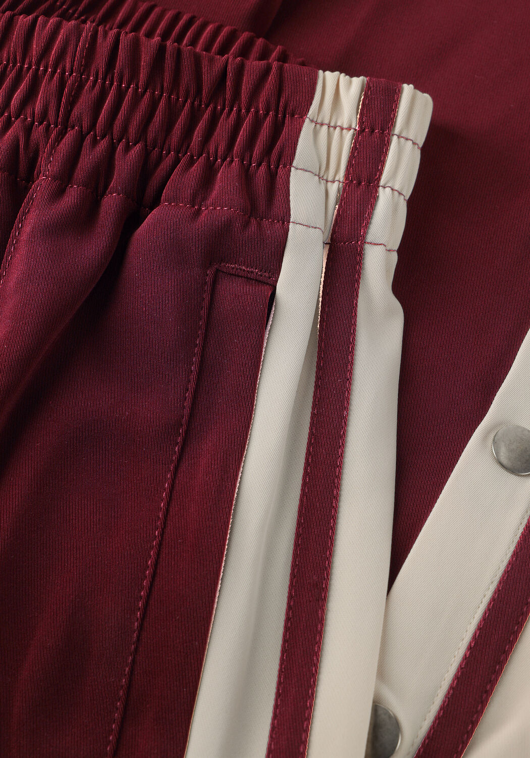 Bordeaux CATWALK JUNKIE Wijde broek SIDE BUTTON TRACKSUIT TROUSERS - large