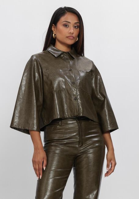 NUKUS Veste en cuir MARA JACKET PU Olive - large