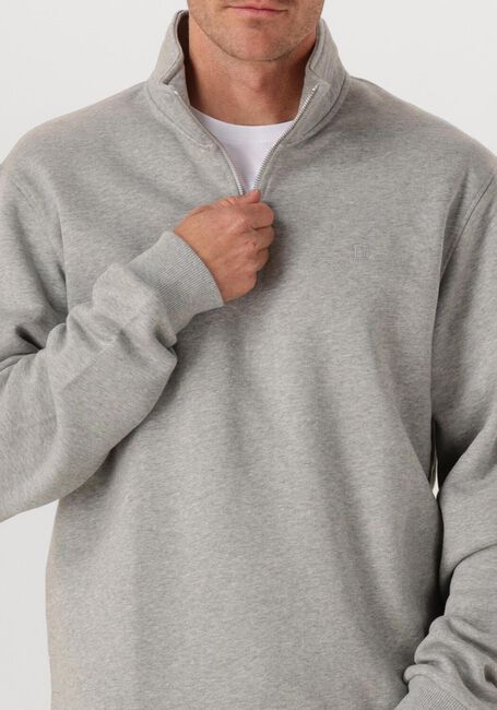 LES DEUX Chandail NORREGAARD TONAL HALF-ZIP SWEATSHIRT en gris - large