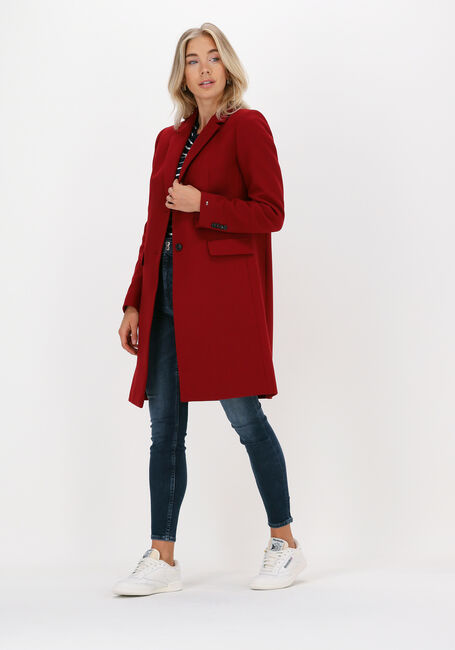 Rode TOMMY HILFIGER Mantel TH ESS WOOL BLEND CLASSIC COAT - large