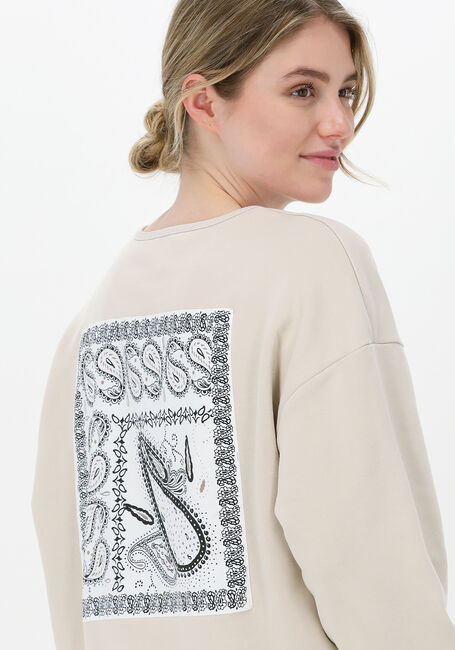 Beige JUST FEMALE Trui PAISLEY BADGE SWEAT - large