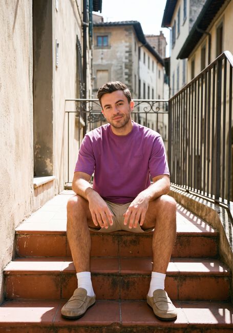 WOODBIRD T-shirt WBBAINE WARP ACID TEE en violet - large