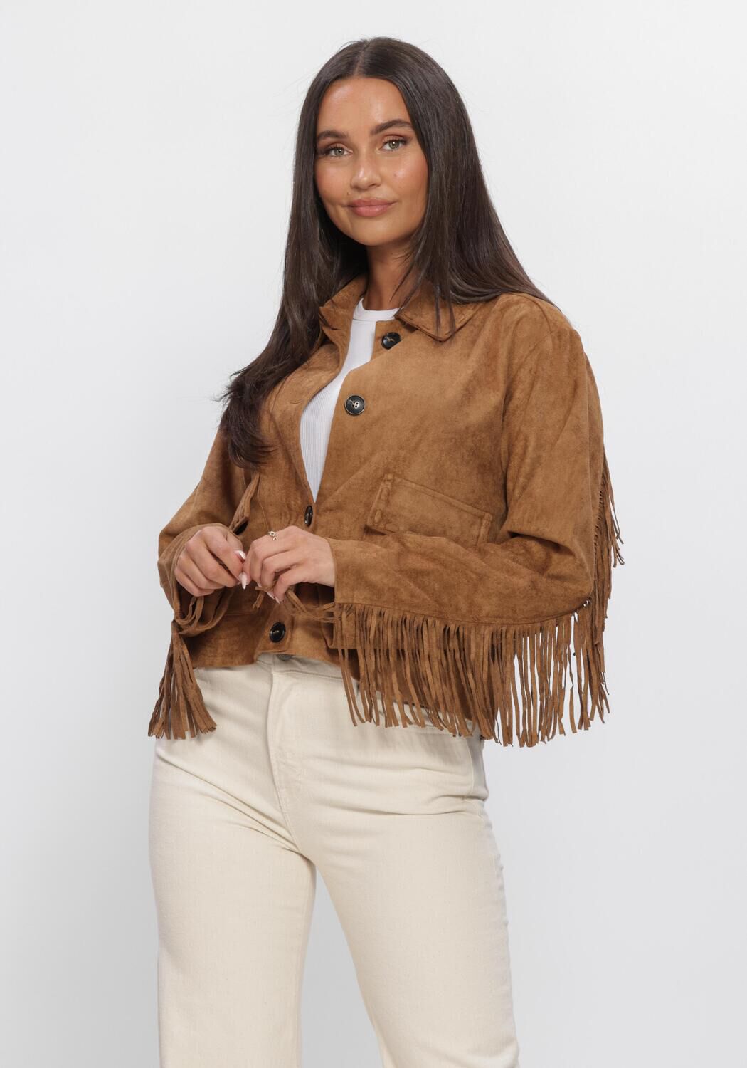 Bruine NEO NOIR Jack LAURON FAUX SUEDE JACKET - large