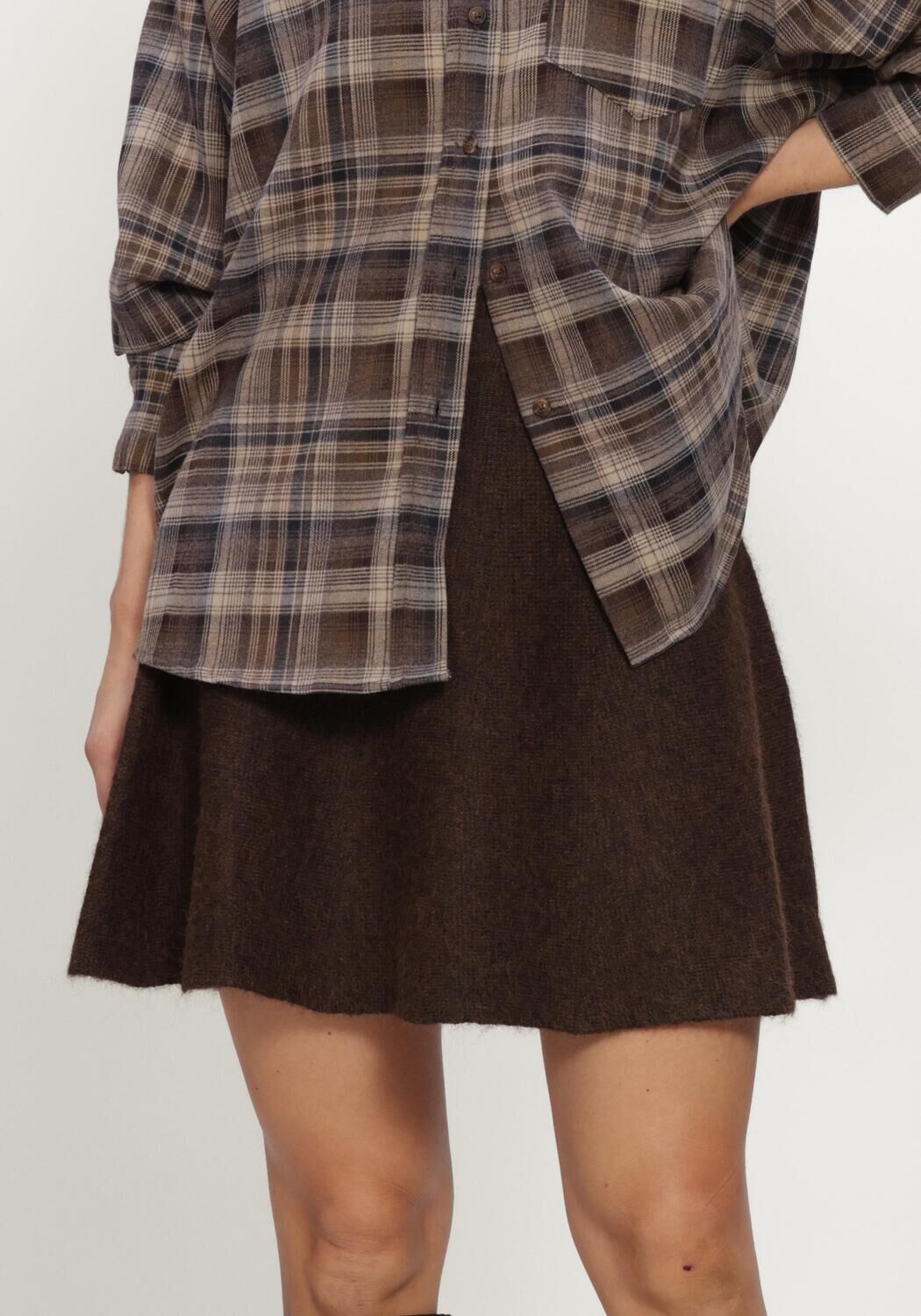 Bruine NEO NOIR Minirok RENATA FLUFFY KNIT SKIRT - large
