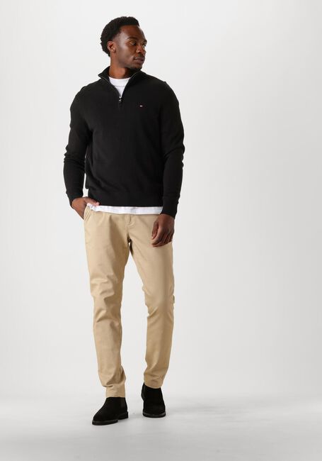 TOMMY HILFIGER Pull PIMA ORG CTN CASHMERE ZIP MOCK en noir - large