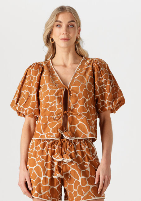 Bruine SCARLETT POPPIES Top KACIE TOP - large