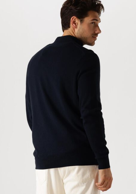 LYLE & SCOTT Pull COTTON MERINO QUARTER ZIP JUMPER Bleu foncé - large