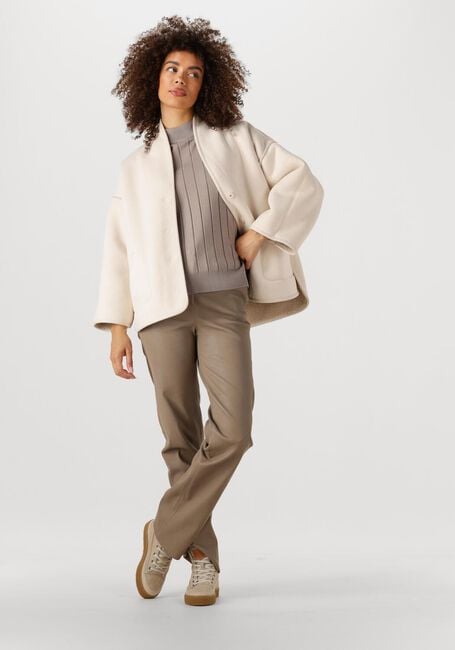 Taupe STUDIO AR Wijde broek MALEAH - large