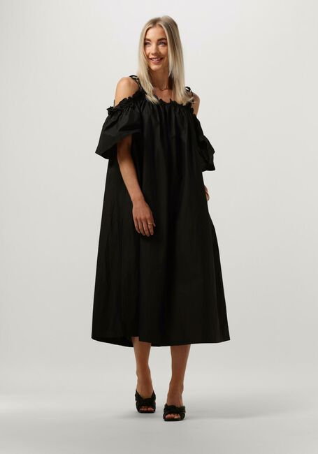 OBJECT Robe midi OBJCARLA S/S DRESS 127 en noir - large