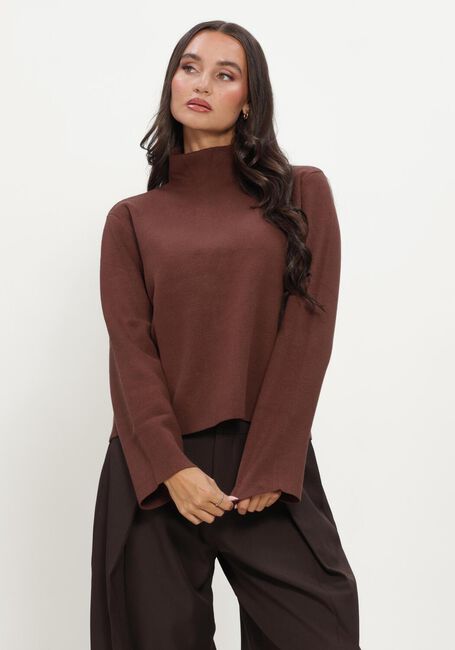 MINUS Pull MSLUPI HIGH NECK KNIT PULLOVER en marron - large
