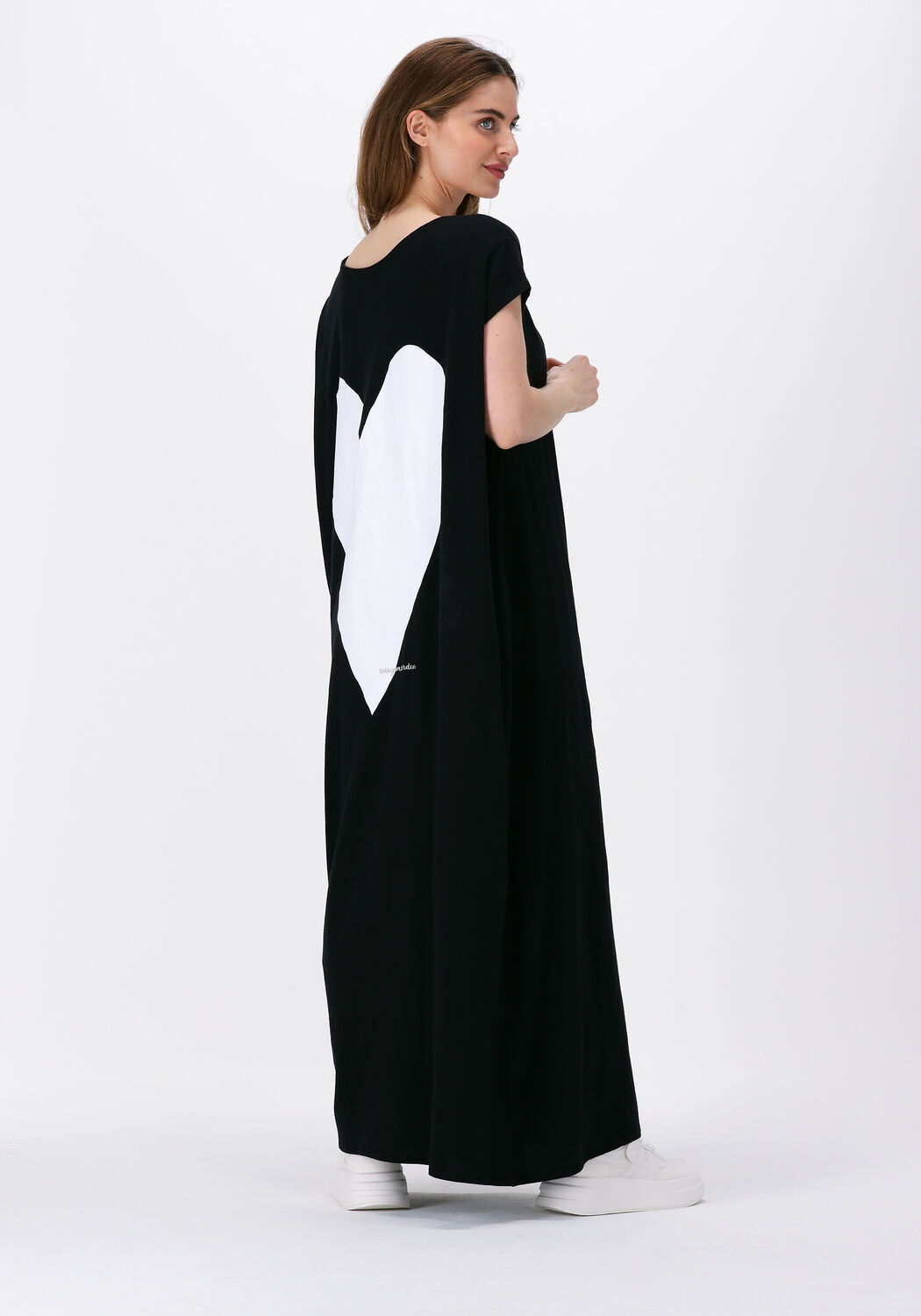 Zwarte 10DAYS Maxi jurk MAXI TEE DRESS HEART Omoda