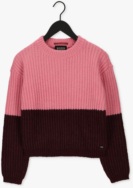 SCOTCH & SODA Pull CHUNKY COLOUR BLOCK PULLOVER en rose - large