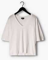 ALIX THE LABEL T-shirt LADIES KNITTED OVERSIZED V-NECK T-SHIRT en blanc