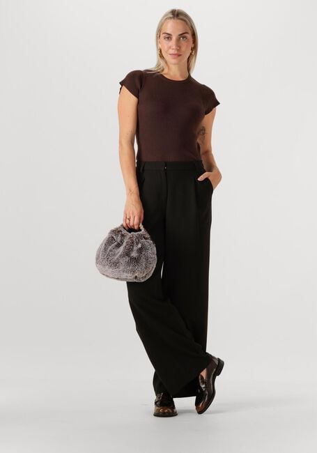 Zwarte OBJECT Pantalon OBJIVY HW WIDE PANT - large