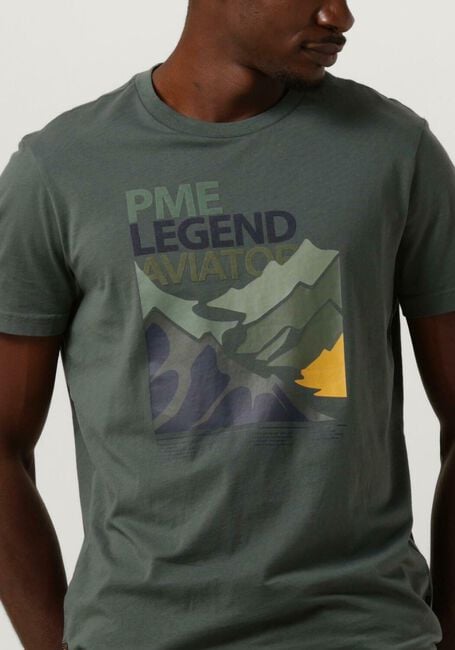 Groene PME LEGEND T-shirt SHORT SLEEVE R-NECK SINGLE JERSEY - large