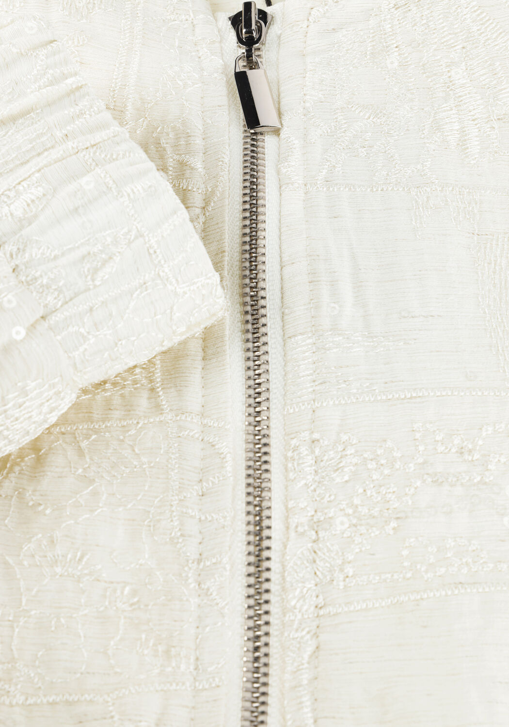 Gebroken wit JANSEN AMSTERDAM Jack SHANTI JASJE PE 275 BOMBER LONG SLEEVE EMBROIDERY - large