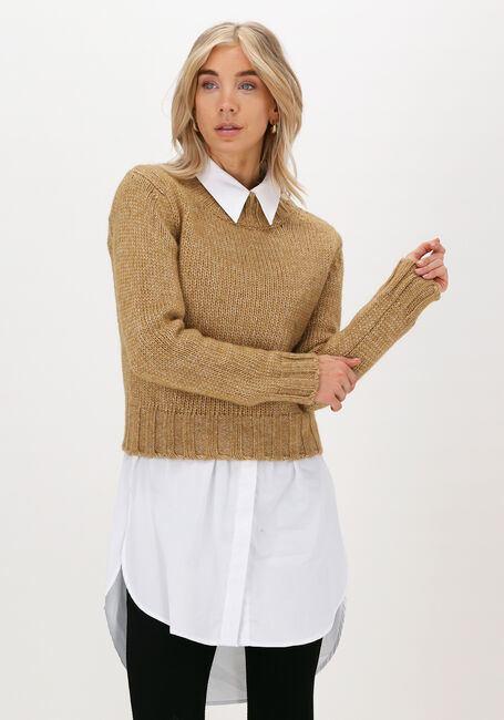 VANILIA Pull SMALL BUTTON en beige - large
