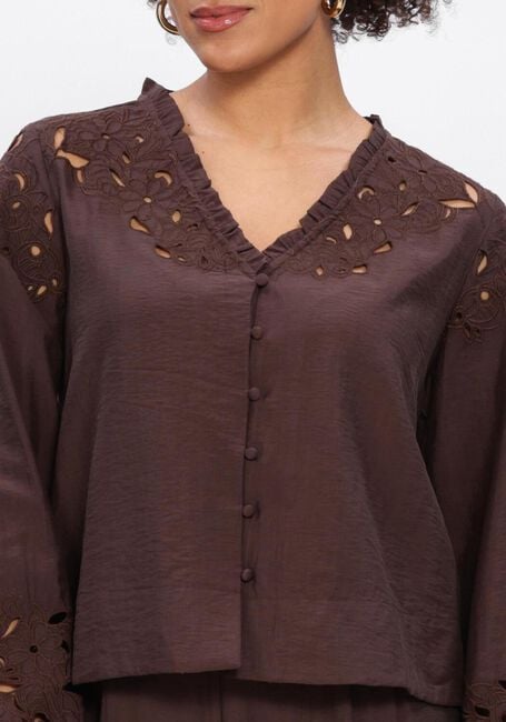 Bruine OBJECT  OBJLISA YUI L/S RE V-NECK TOP - large