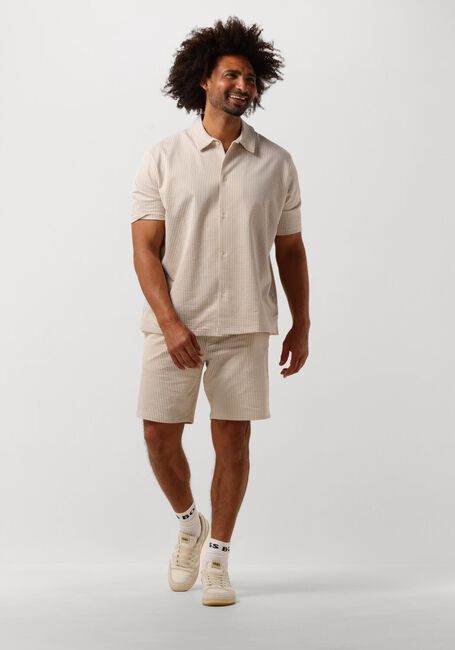 SELECTED MEN Chemise décontracté SLHRELAXBEN SEERSUCKER SS JERSEY SHIRT en taupe - large