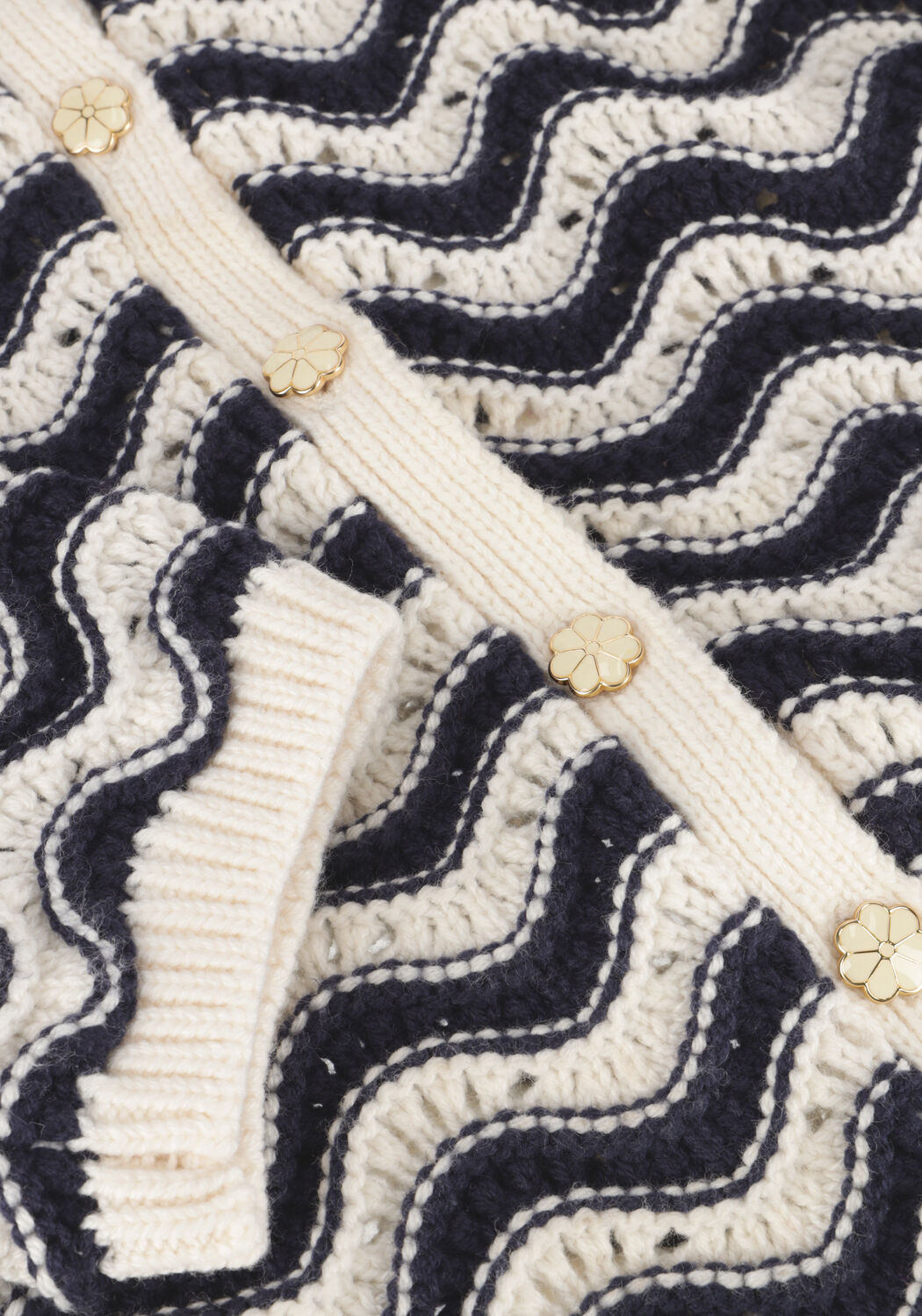 FABIENNE CHAPOT Gilet CARO CROCHET CARDIGAN LONG SLEEVE en bleu - large