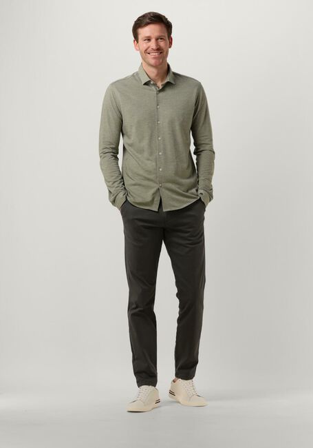 CAST IRON Chemise d&eacute;contract&eacute; LONG SLEEVE SHIRT CF JERSEY PIQUE TEC Olive - large