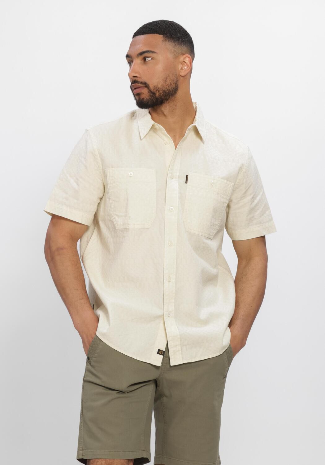 Creme PME LEGEND Casual overhemd COOPER BARRY JACQUARD - large