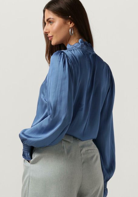Blauwe NEO NOIR  BRIELLE SATIN BLOUSE - large
