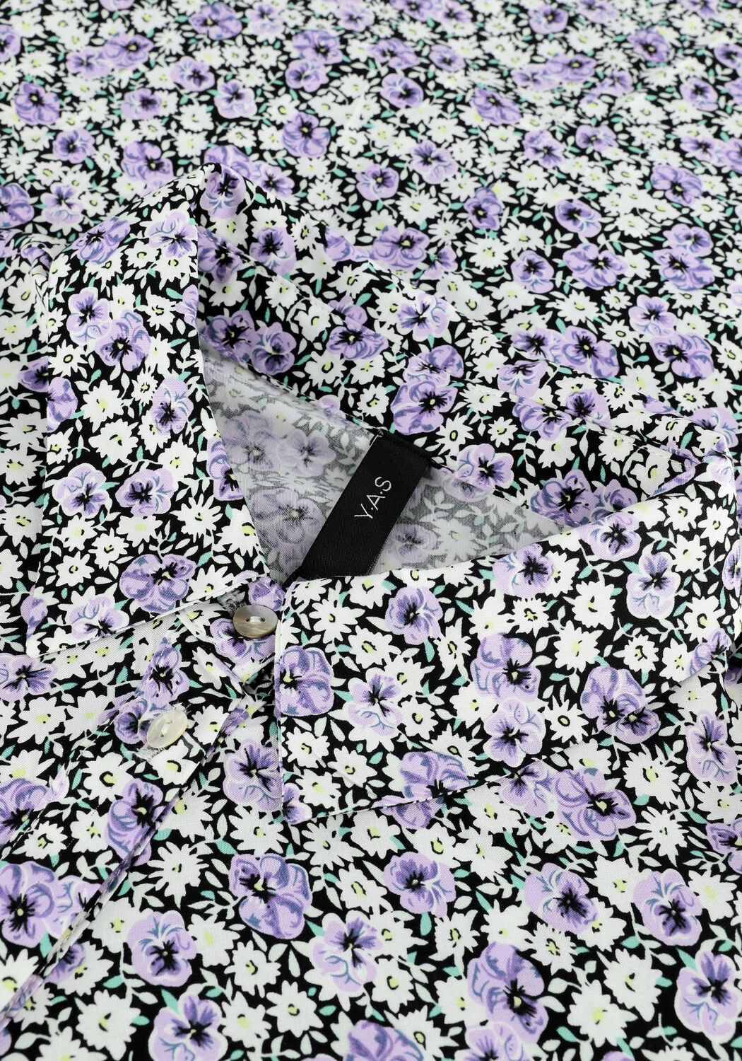 Zwarte Y.A.S. Maxi jurk YASFIA 3/4 LONG SHIRT DRESS - large