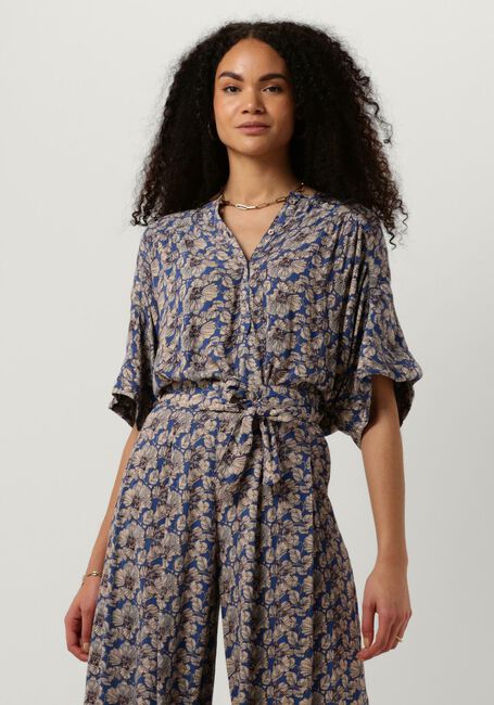 Blauwe BY-BAR  BO TROPICO BLOUSE - large