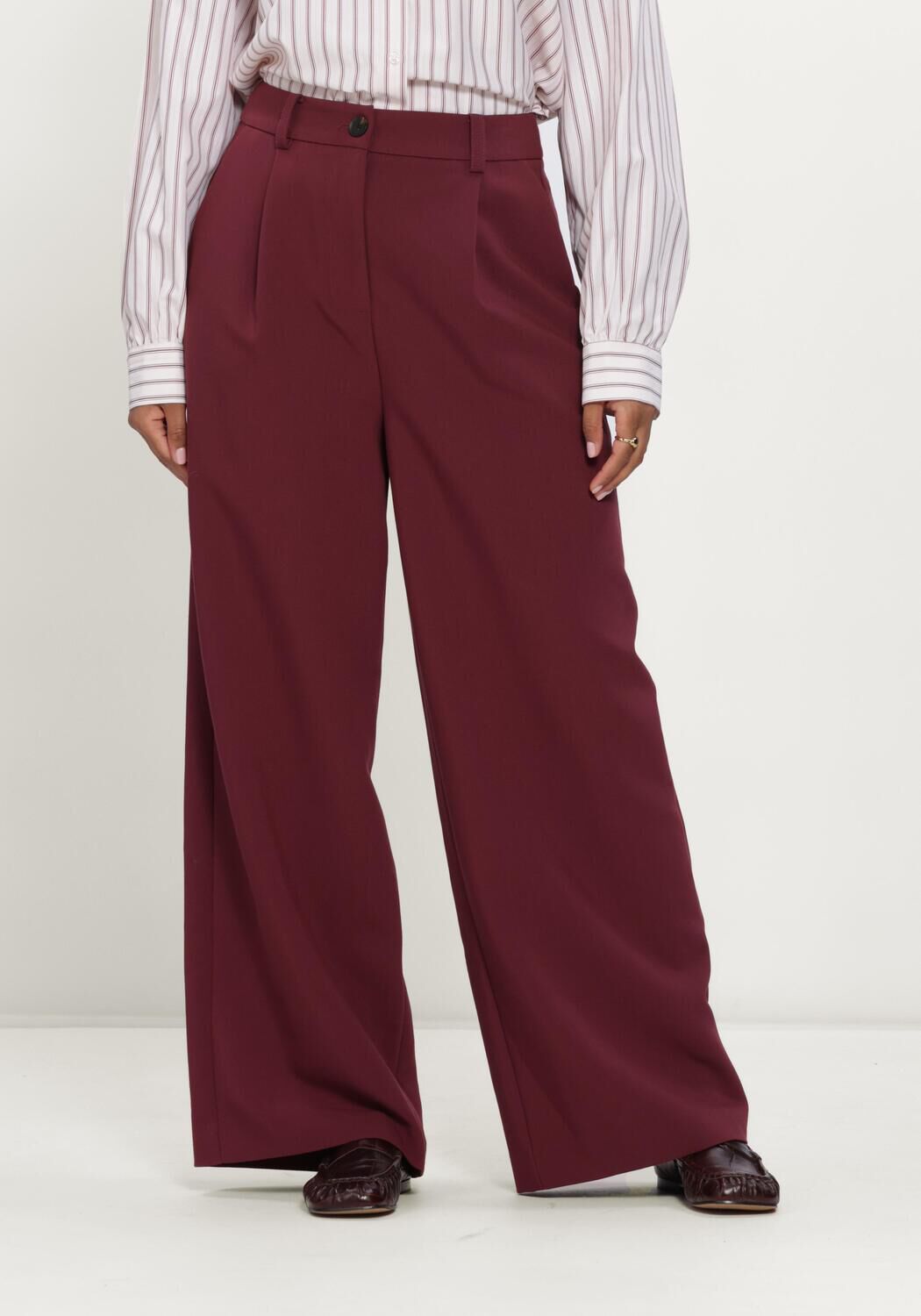Bordeaux MODSTR&Ouml;M Wijde broek GALEMD WIDE PANTS - large