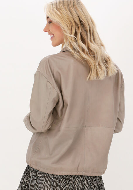 GOOSECRAFT Veste en cuir ROSA BLOUSE en taupe - large