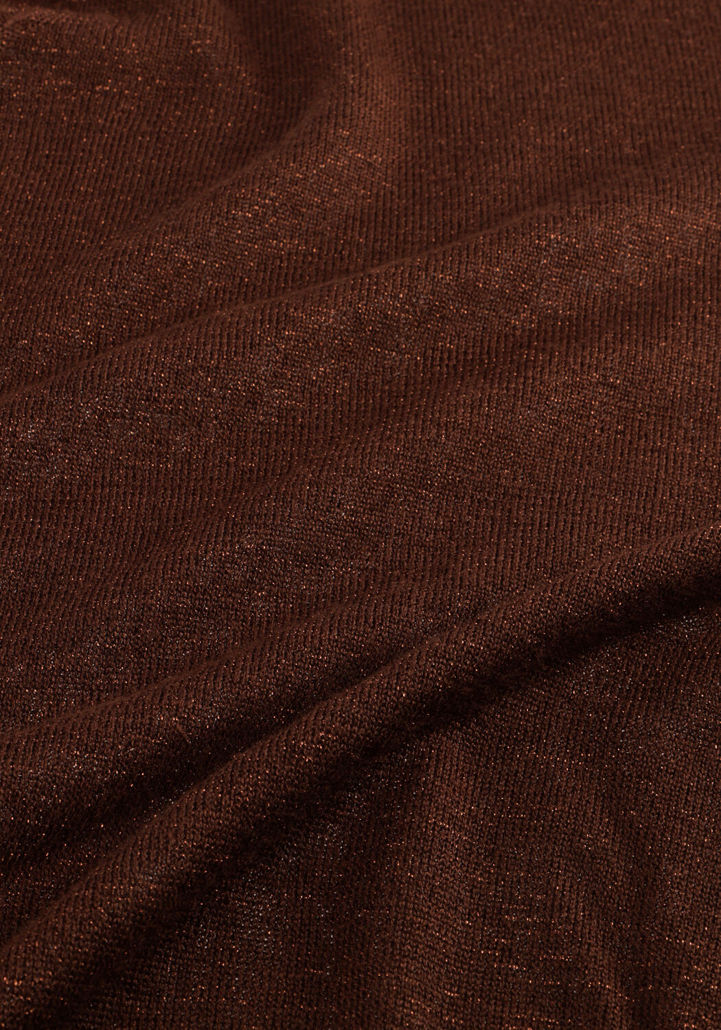 MINUS Haut LIVA METALLIC LONG SLEEVE en marron - large