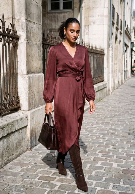 Bordeaux LINA LOCCHI Midi jurk LL-BEA - large