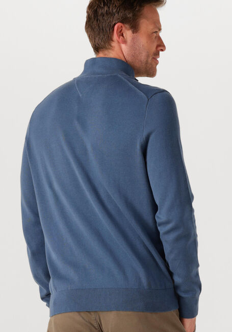TOMMY HILFIGER Pull ESSENTIAL COTTON ZIP MOCK en bleu - large