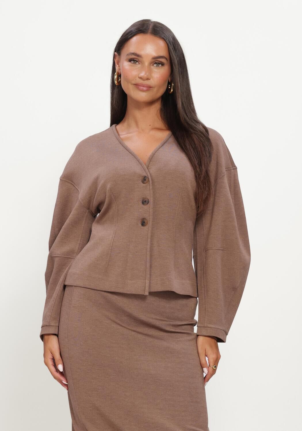 Bruine INWEAR Trui FARIIW VINCENTIW MEL JACKET