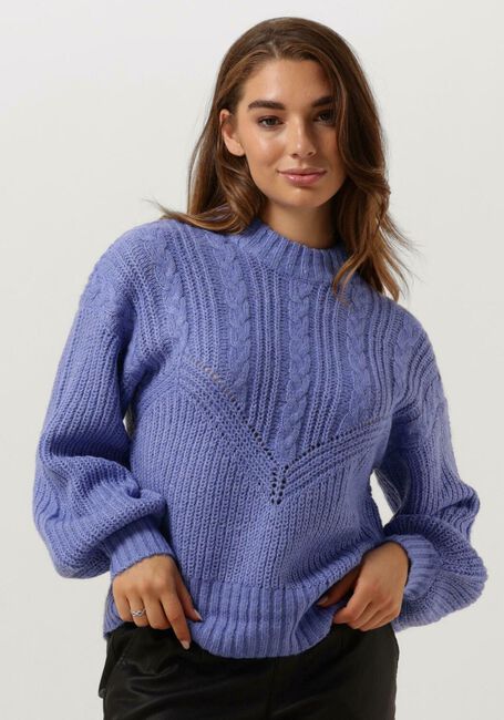 Blauwe OBJECT Trui OBJNOVA STELLA CABLE KNIT PULLOVER NOOS - large