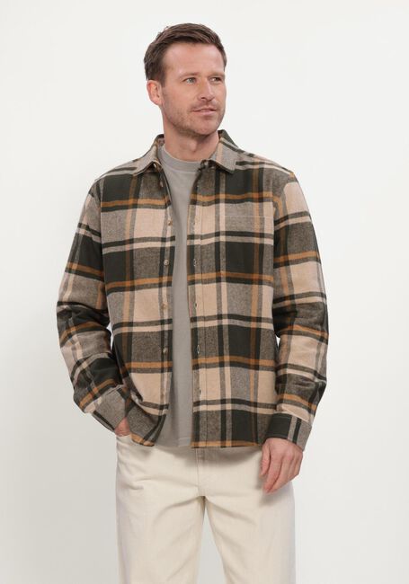 LES DEUX Chemise d&eacute;contract&eacute; CHECK FLANNEL SHIRT en vert - large