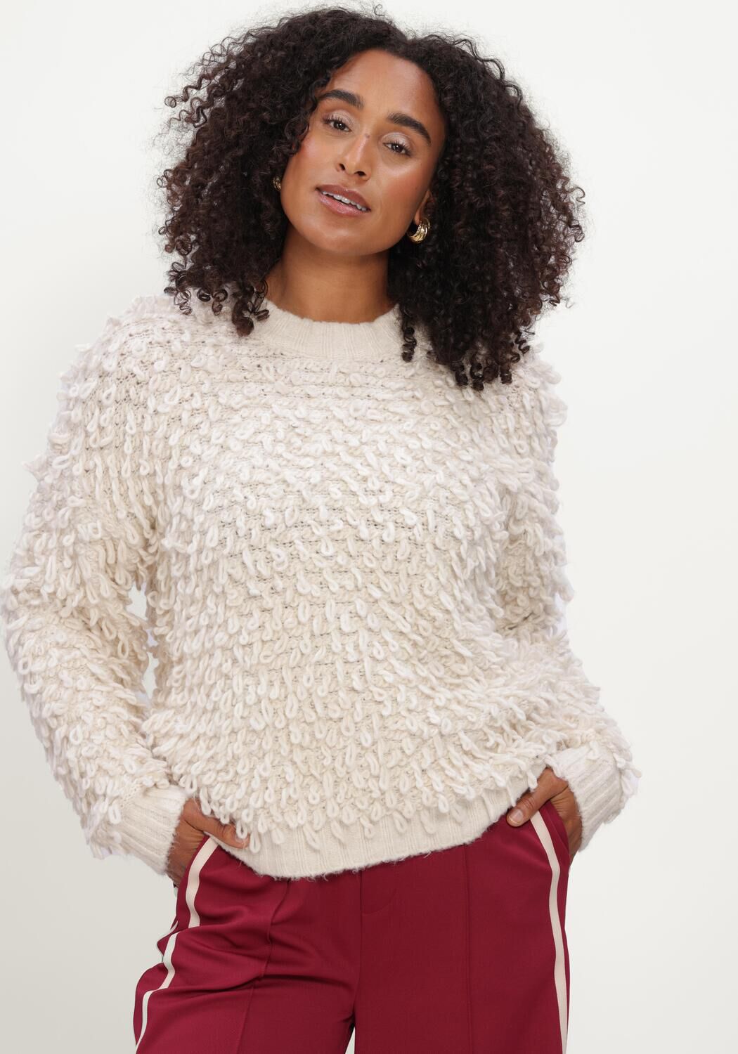 POM AMSTERDAM Pull NAOMI IVORY Blanc - large