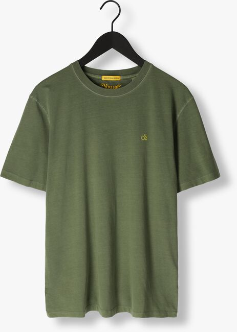SCOTCH & SODA T-shirt GARMENT DYE LOGO T-SHIRT en vert - large