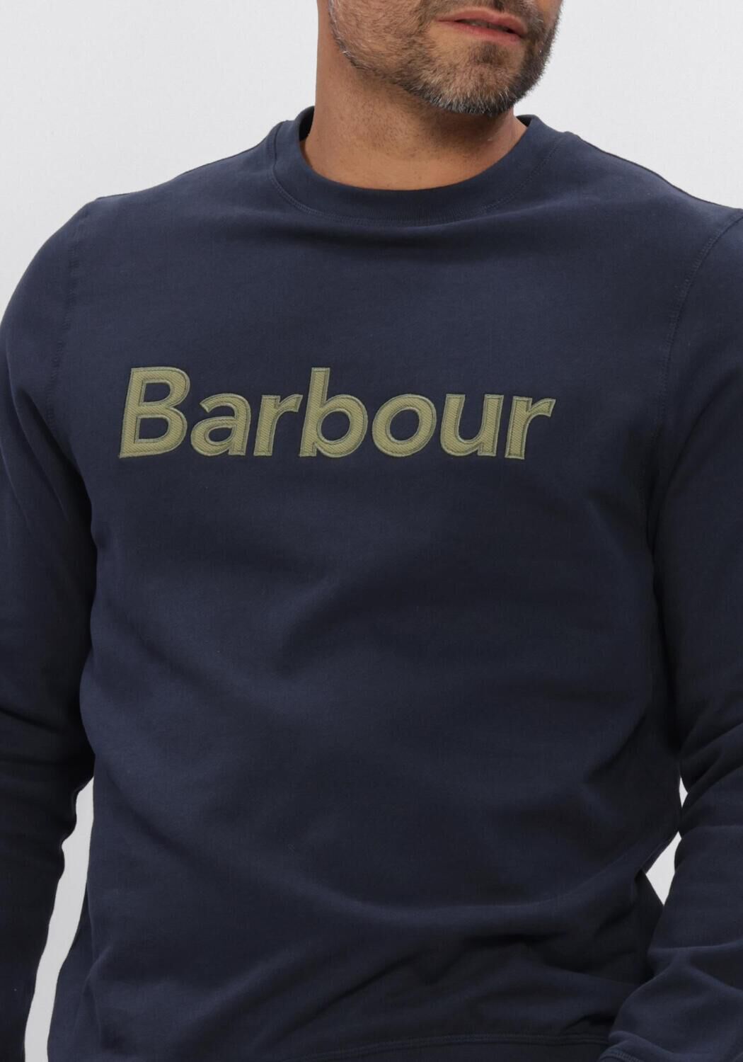 BARBOUR Chandail PIQUE APPLIQUE CREW Bleu fonc&eacute; - large